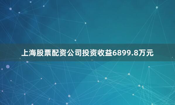 上海股票配资公司投资收益6899.8万元
