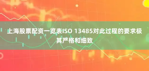 上海股票配资一览表ISO 13485对此过程的要求极其严格和细致